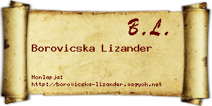 Borovicska Lizander névjegykártya